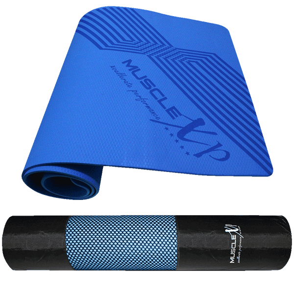 Buy MuscleXP Yoga Mat (13 mm) Extra Thick NBR Material for Men and Women,  Exercise Mats with Carrying Strap for Workout, Yoga, Fitness, Pilates  (Blue) Online at Best Prices in India - JioMart.